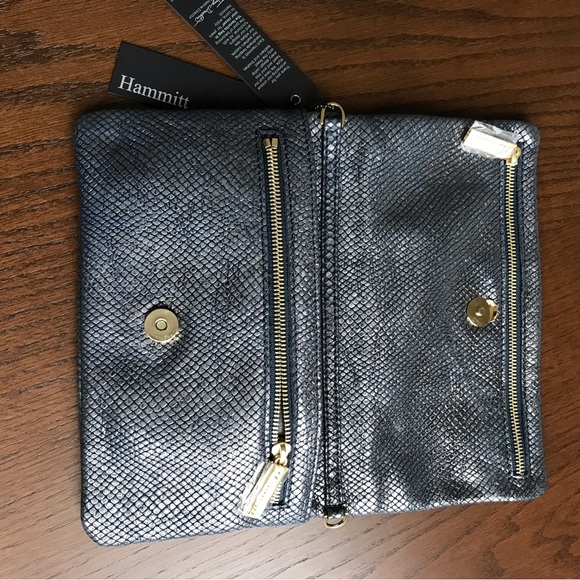 NWT Hammitt “Pierce” Silver Crossbody Handbag/Wallet - Picture 2 of 12